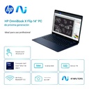 Laptop HP OmniBook X FLIP 2 en 1 14" Touch 2K Intel Core Ultra 7 256V 16GB RAM 1TB SSD W11 Home Azul Teclado Ingles