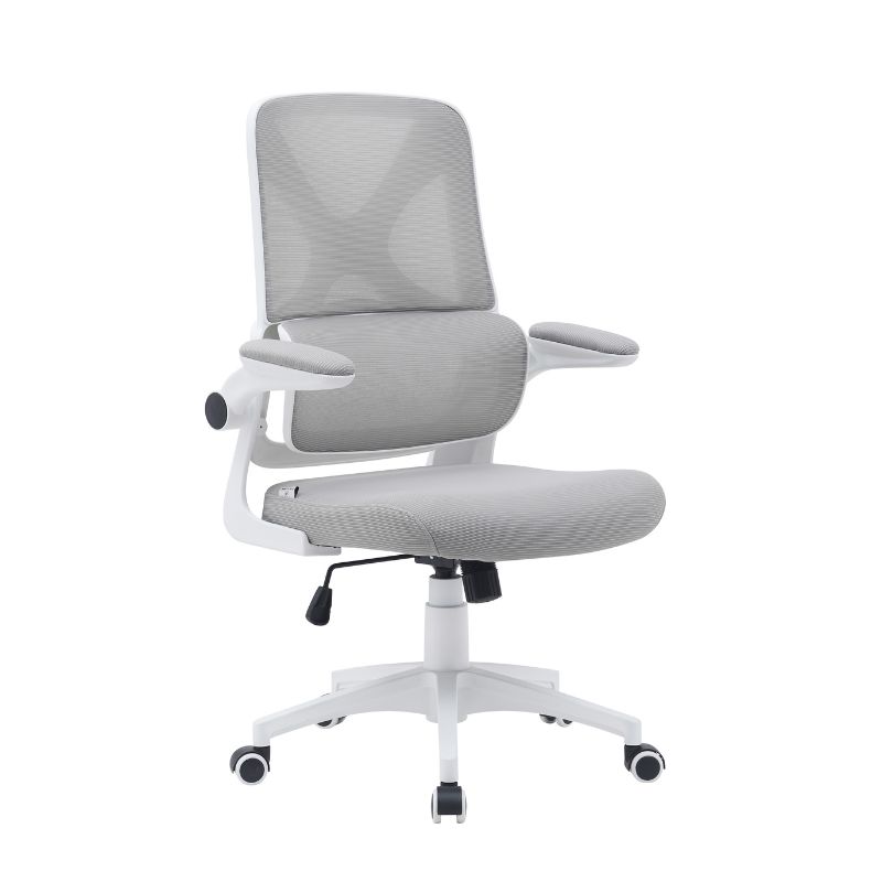 Silla de Oficina VektorTech Blanca Gris Claro