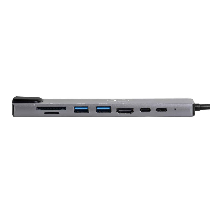 Hub Unno Tekno 8 Puertos HB1109GY USB-C Gris
