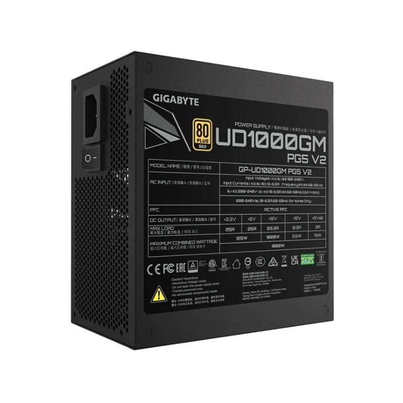 Fuente de Poder 1000W Gigabyte UD1000GM PG5 V2 80 Plus Oro