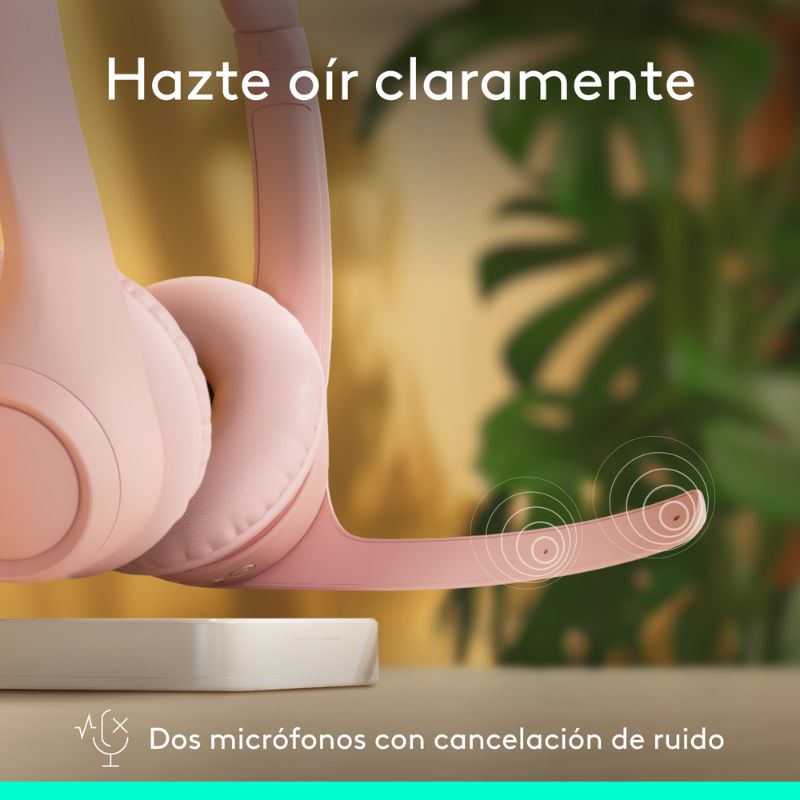 Audífonos Tipo Headset Logitech Zone 300 Inalámbricos con Micrófono Rosa