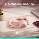 Audífonos Tipo Headset Logitech Zone 300 Inalámbricos con Micrófono Rosa
