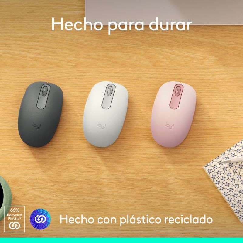 Mouse Inalámbrico Bluetooth Logitech Óptico M196 1000DPI Rosa