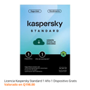 Licencia Kaspersky Standard 1 dispositivo 1 Año ***FISICA***