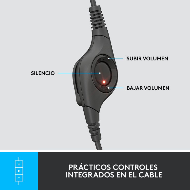 Audífonos Tipo Headset Logitech H390 USB-C con Micrófono Negro Media Noche