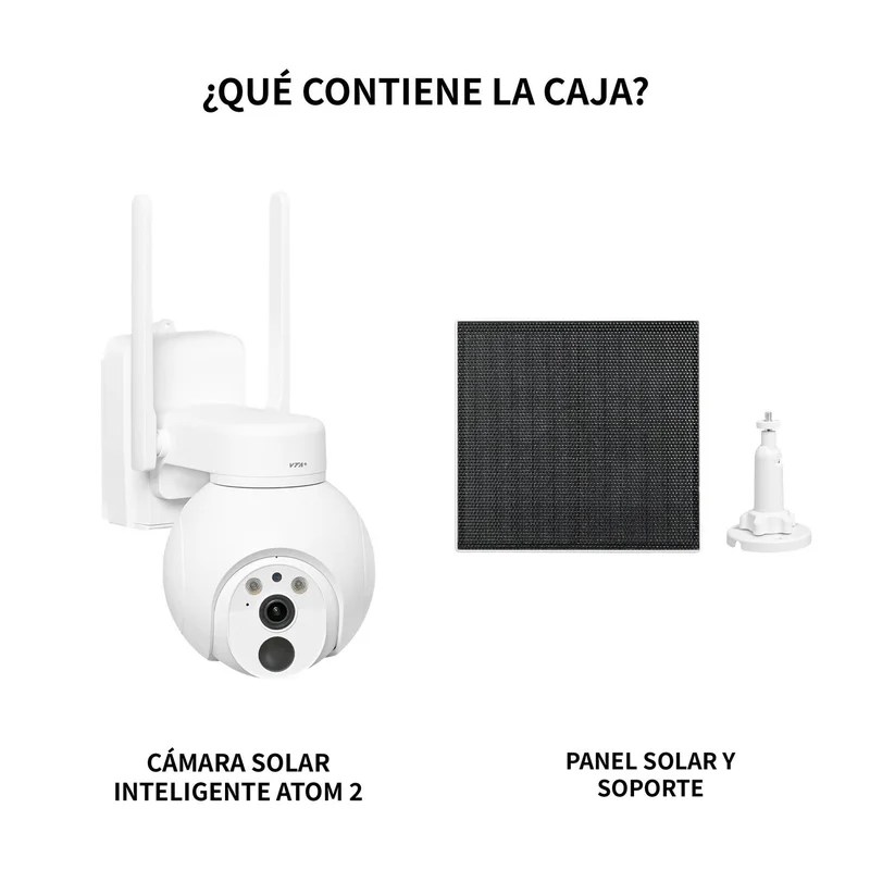 Cámara inteligente exterior VTA+ Atom 2 2K 3MP 4G con movimiento y panel solar