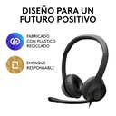 Audífonos Tipo Headset Logitech H390 USB-C con Micrófono Negro Media Noche