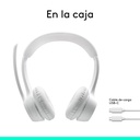 Audífonos Tipo Headset Logitech Zone 300 Inalámbricos con Micrófono Blanco