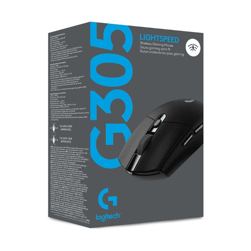 Mouse Gaming Inalámbrico Óptico Logitech G305 LIGHTSPEED 12000DPI 6 Botones Negro