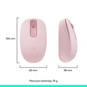 Mouse Inalámbrico Bluetooth Logitech Óptico M196 1000DPI Rosa