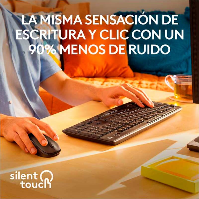 Teclado y Mouse Inalámbrico Logitech MK295 Silent Negro Inglés