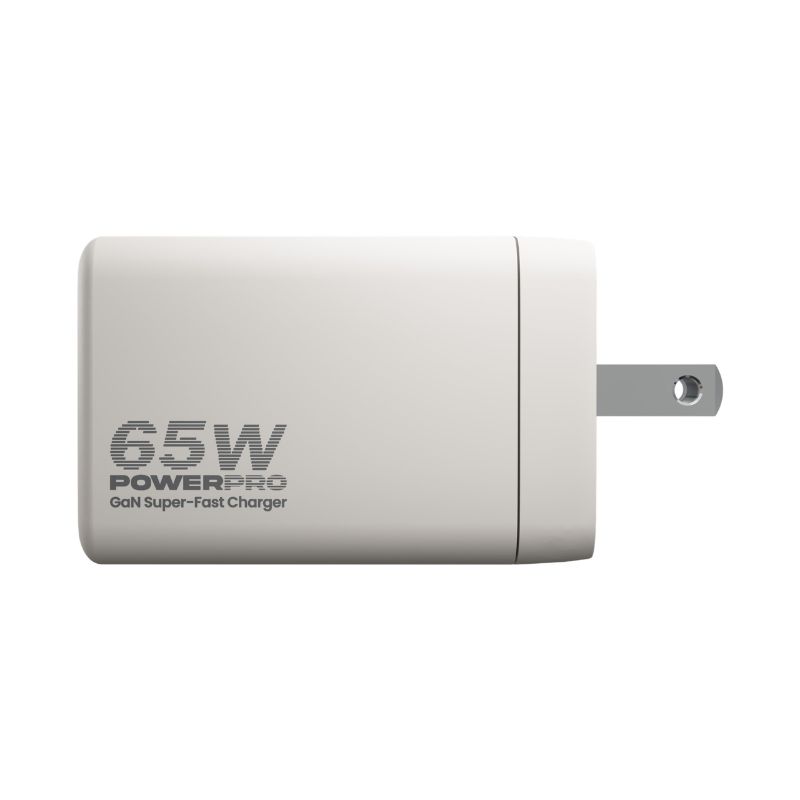 Cargador de Pared Unno Tekno PowerPro Dual USB-A USB-C 65W​​ Blanco