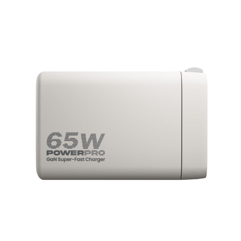 Cargador de Pared Unno Tekno PowerPro Dual USB-A USB-C 65W​​ Blanco