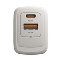 Cargador de Pared Unno Tekno PowerPro Dual USB-A USB-C 65W​​ Blanco