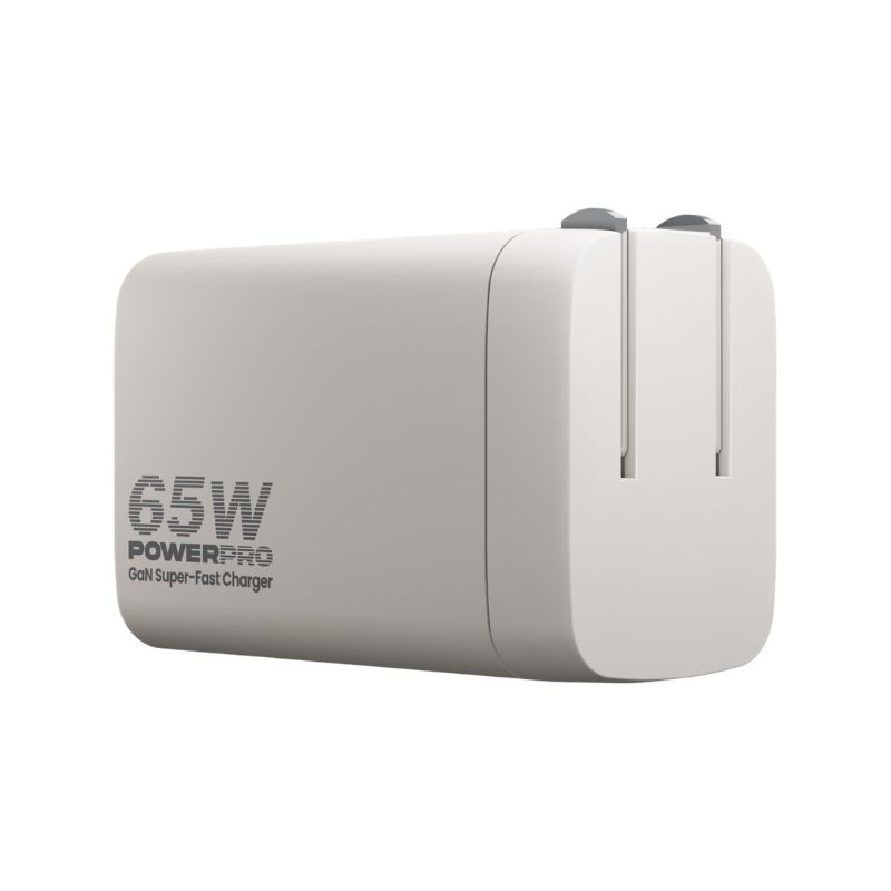 Cargador de Pared Unno Tekno PowerPro Dual USB-A USB-C 65W​​ Blanco