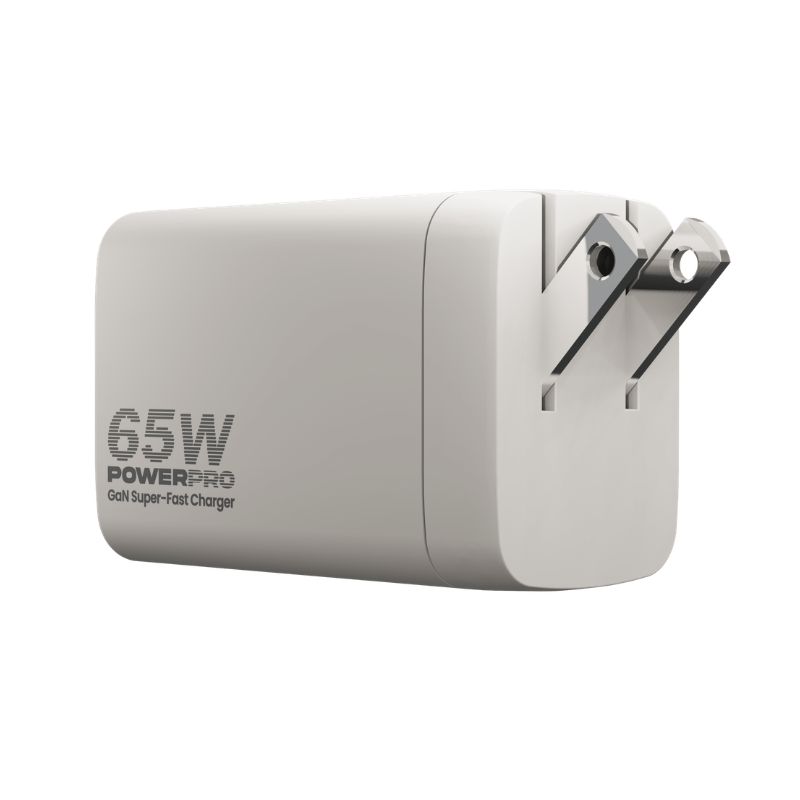 Cargador de Pared Unno Tekno PowerPro Dual USB-A USB-C 65W​​ Blanco