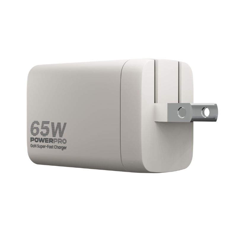 Cargador de Pared Unno Tekno PowerPro Dual USB-A USB-C 65W​​ Blanco