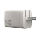 Cargador de Pared Unno Tekno PowerPro Dual USB-A USB-C 65W​​ Blanco