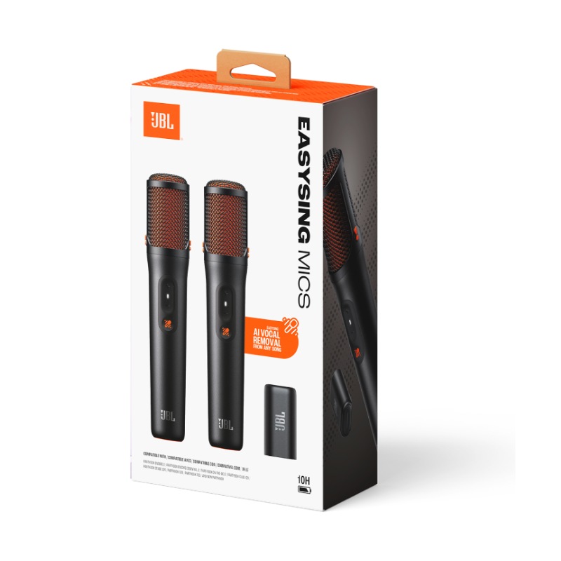 Micrófonos JBL 2 inalámbricos con receptor USB-C recargable para altavoces PartyBox