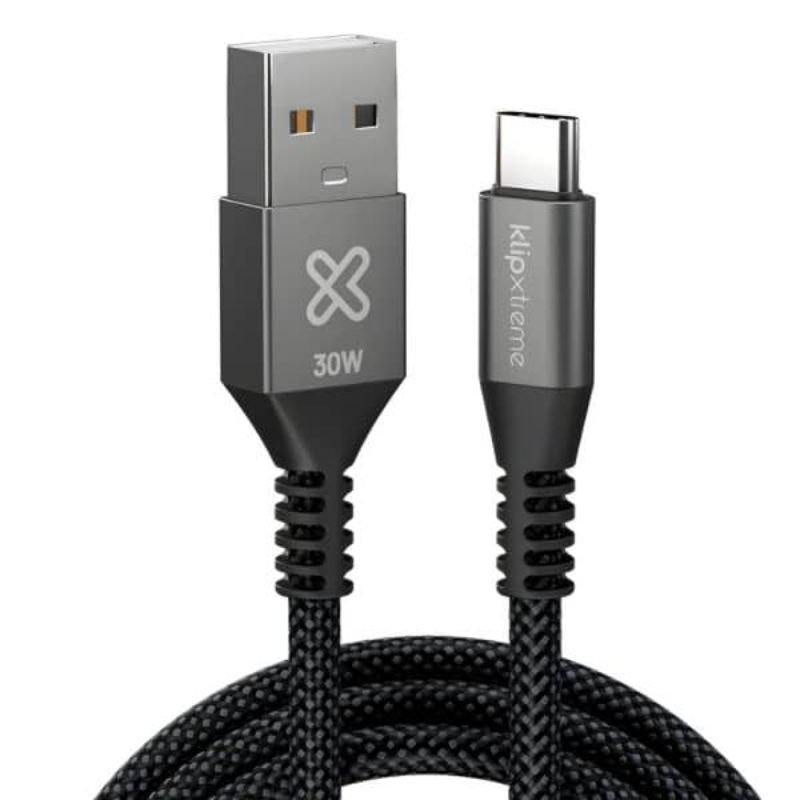 Cable USB a USB-C Klip Xtreme KAC-050-3FT 1 Metro Negro
