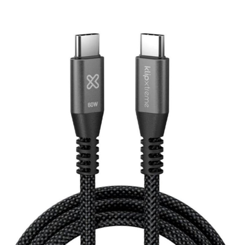 Cable USB-C a USB-C Klip Xtreme KAC-250-3FT 1 Metro Negro