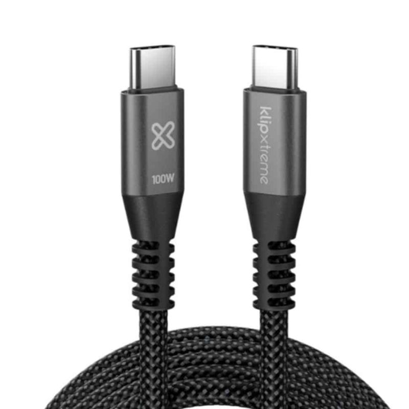 Cable USB-C a USB-C Klip Xtreme KAC-550-6FT 1.8 Metros Negro