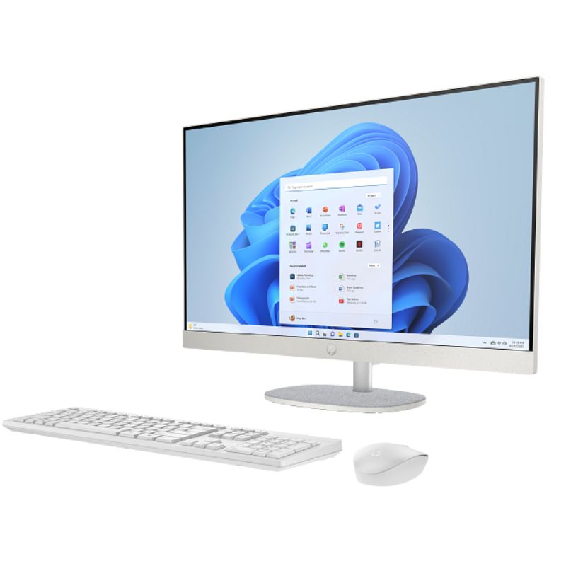 Computadora AIO HP 27-CR0252LA 27" AMD Ryzen 5 7520U 16GB RAM 512GB SSD AMD Radeon W11 Home Blanco Teclado Español