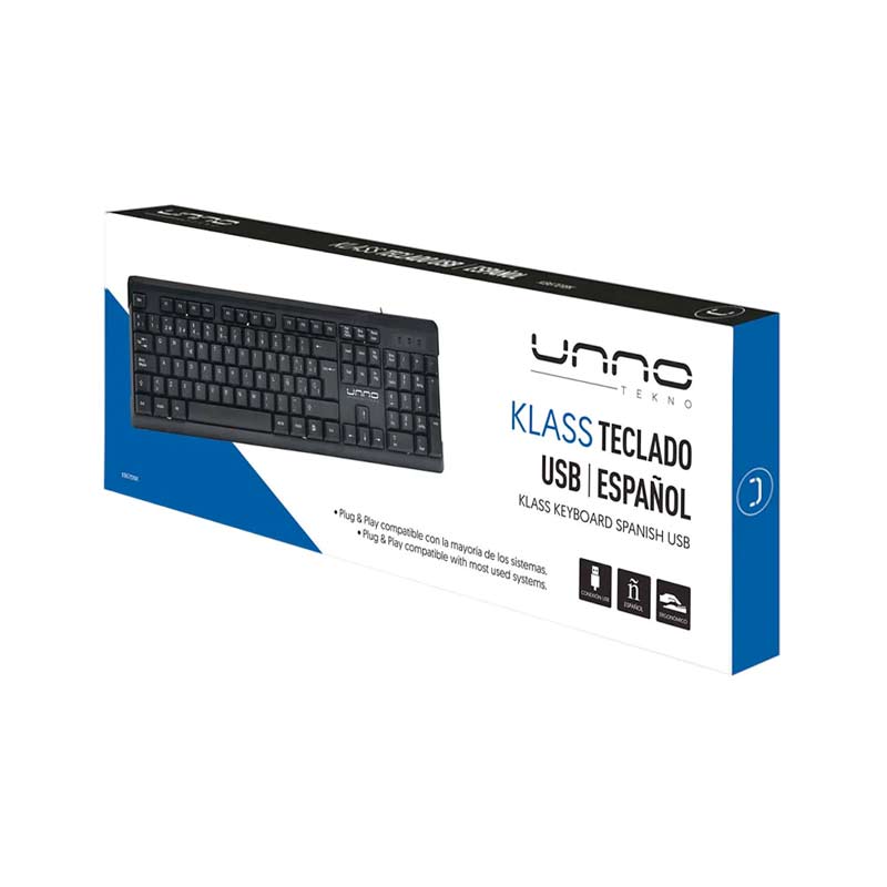 Teclado Alámbrico UnnoTekno Klass Español Negro