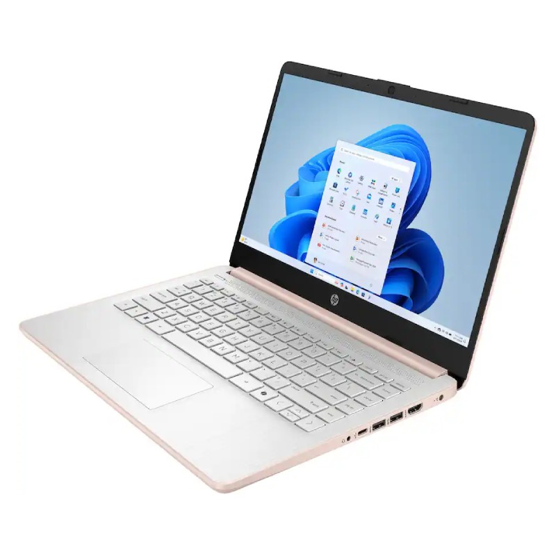 Laptop HP 14-dq6105dx 14" Celeron N150 4GB RAM 128GB UFS W11S Home Oro Rosa Teclado Inglés
