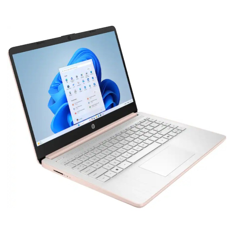 Laptop HP 14-dq6105dx 14" Celeron N150 4GB RAM 128GB UFS W11S Home Oro Rosa Teclado Inglés