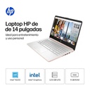 Laptop HP 14-dq6105dx 14" Celeron N150 4GB RAM 128GB UFS W11S Home Oro Rosa Teclado Inglés