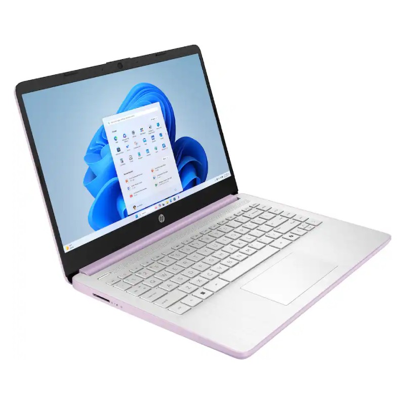 Laptop HP 14-dq6104dx 14" Celeron N150 4GB RAM 128GB UFS W11S Home Lavanda Teclado Inglés