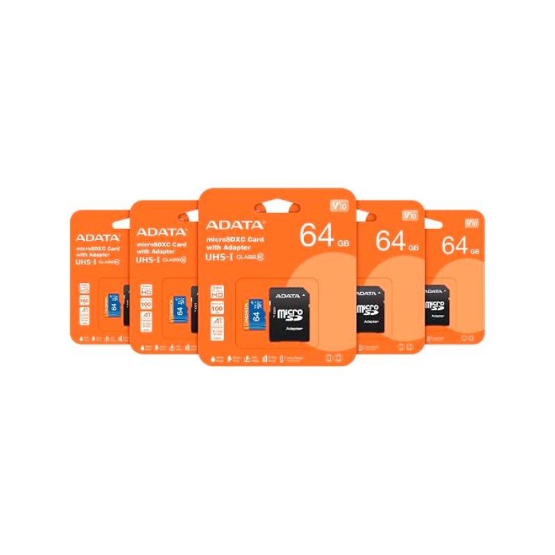 Memoria Micro SD Adata Premier 64 GB UHS-I Class 10 V10 A1 con adaptador SD
