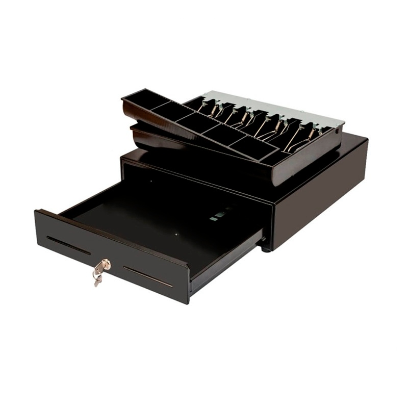 Cash Drawer AON CDK-45B para Billetes y Monedas Negro