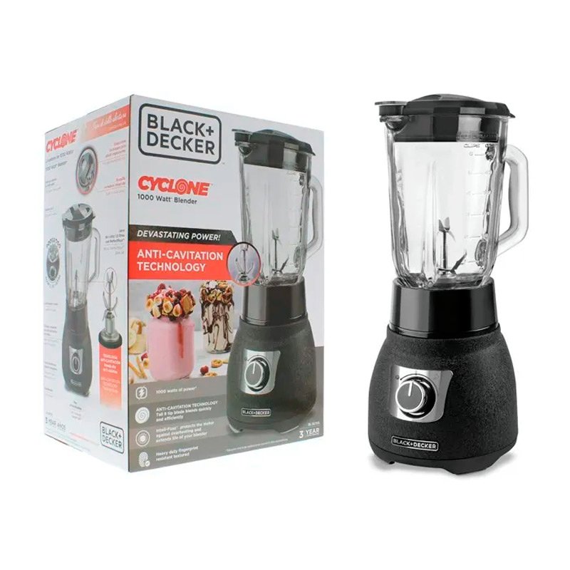 Licuadora Black+Decker Cyclone 2 Velocidades Jarra de vidrio 1,5 Lt negro