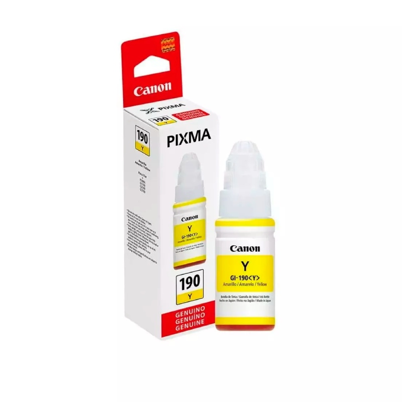 Botella de Tinta Canon GI-190Y Amarillo 70ml