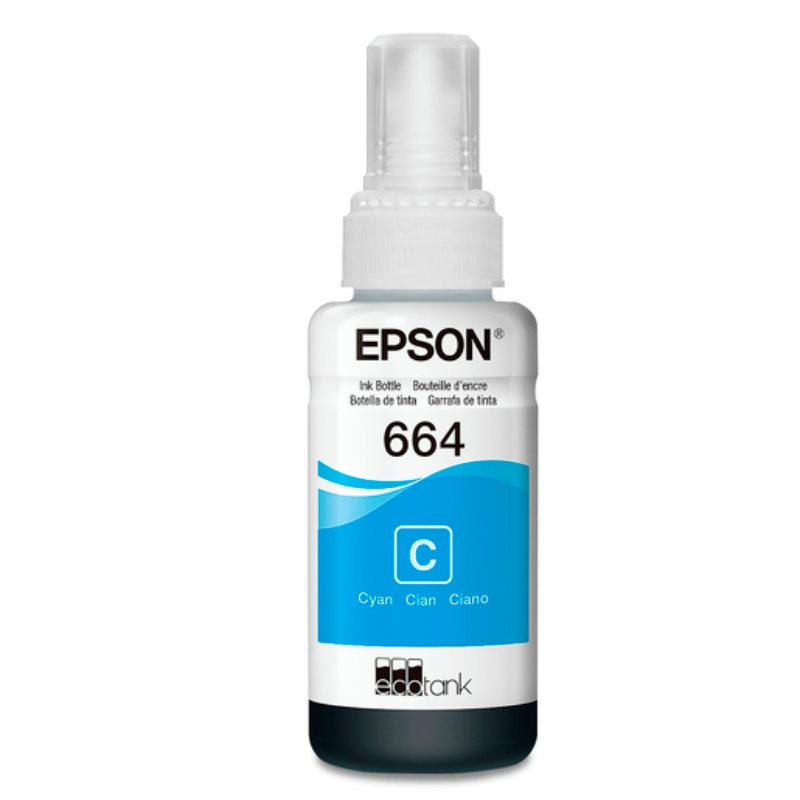 Botella de Tinta Epson T664 Cian 70ml