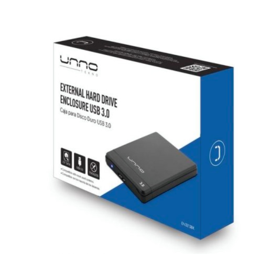 Enclosure 2.5" Unno Tekno SATA a USB 3.0 Negro