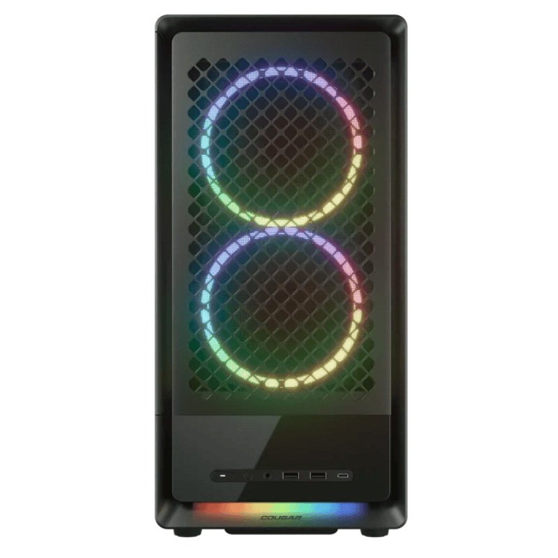 Case Gaming Cougar DUOAIR RGB Media Torre ATX Negro (Sin Fuente)