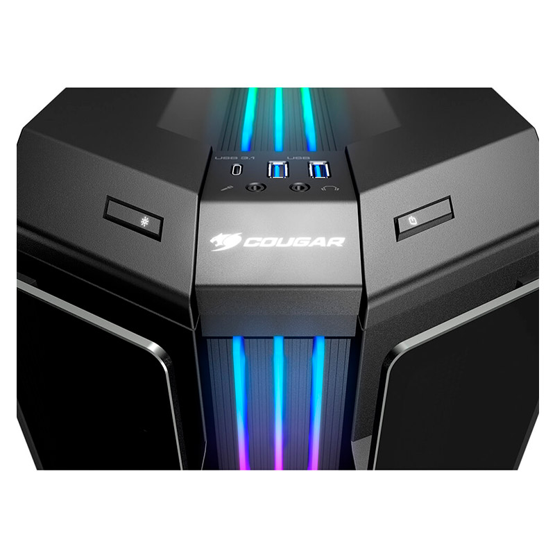 Case Gaming Cougar GEMINI T PRO Negro Vidrio Templado Media Torre ATX (Sin Fuente)