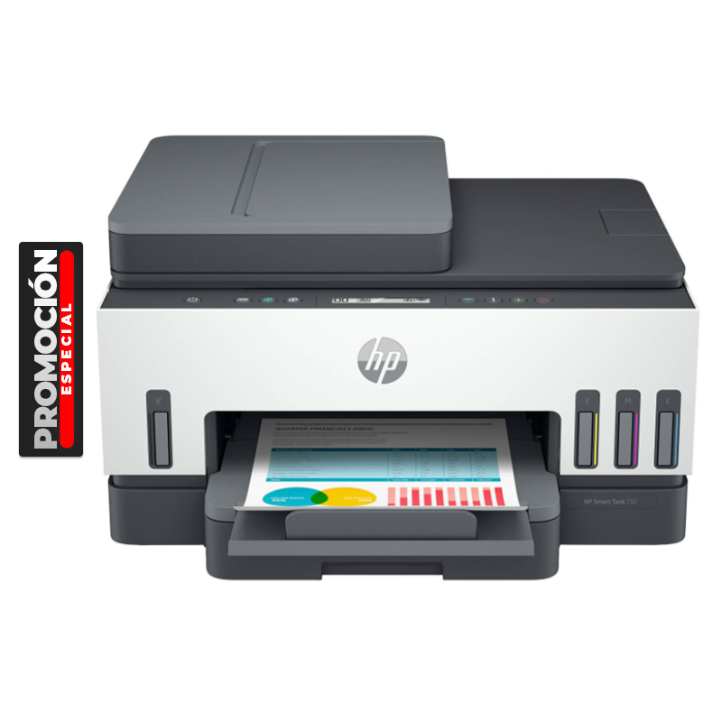 Impresora HP Inyeccion Multifuncional Smart Tank 750 USB Wi-Fi Bluetooth