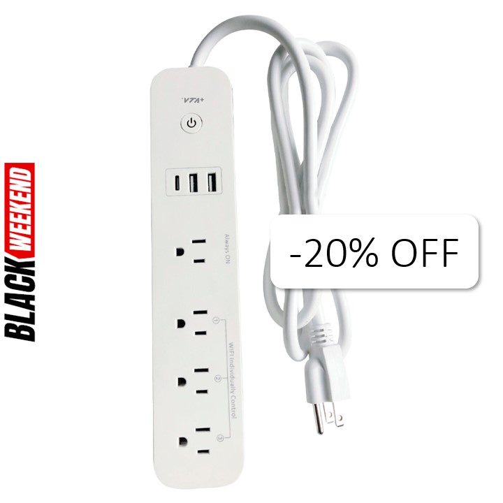 Regleta Inteligente VTA+ Energy Multitoma 4 Salidas 1.5 Metros Smart Home Wi-Fi