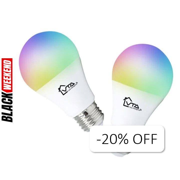 Bombilla LED Inteligente VTA+ Alva E27 RGB 120VAC Smart Home Wi-Fi 2pc