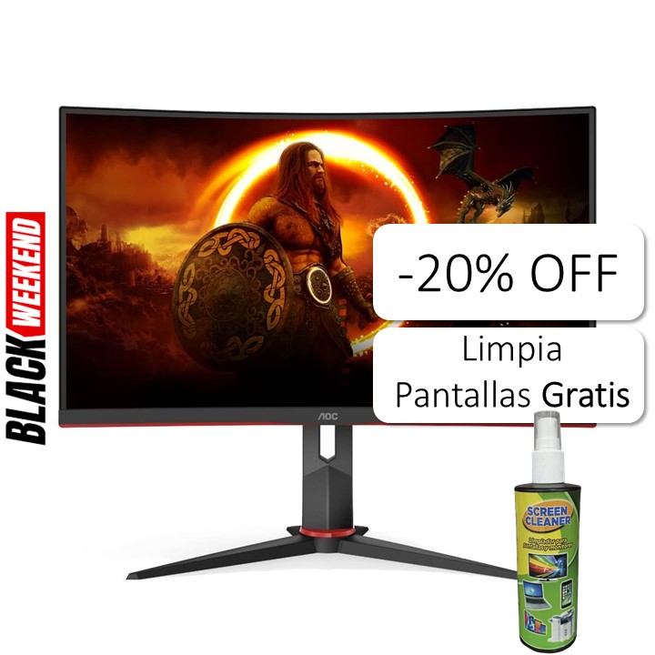 Monitor 24" AOC C24G2 FHD 1920x1080 VA Curvo 165Hz HDMI DP VGA