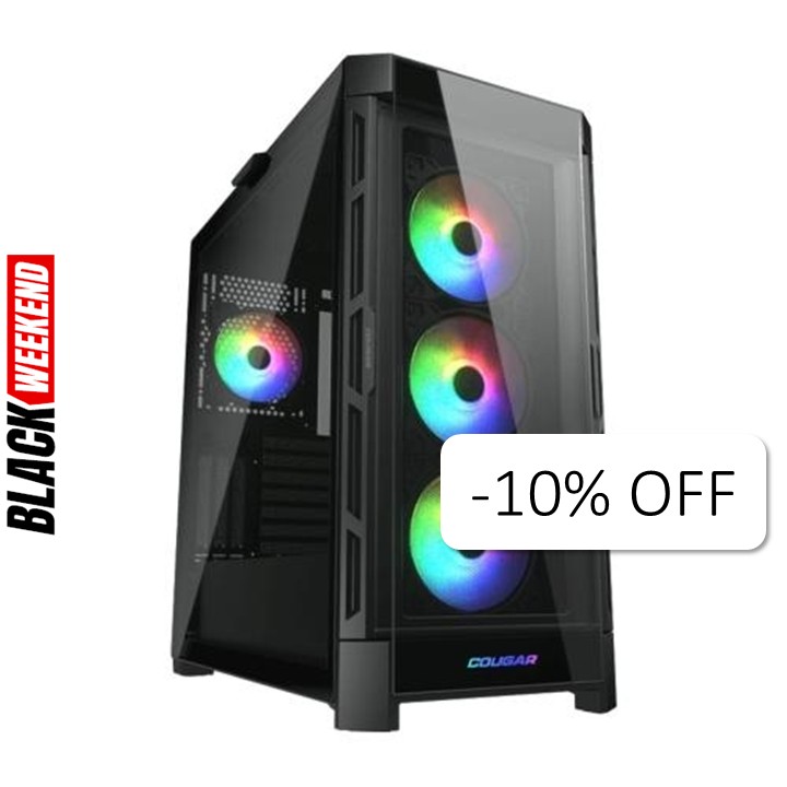 Case Gaming Cougar Duoface Pro RGB Media Torre Vidrio Templado E-ATX Negro (Sin Fuente)