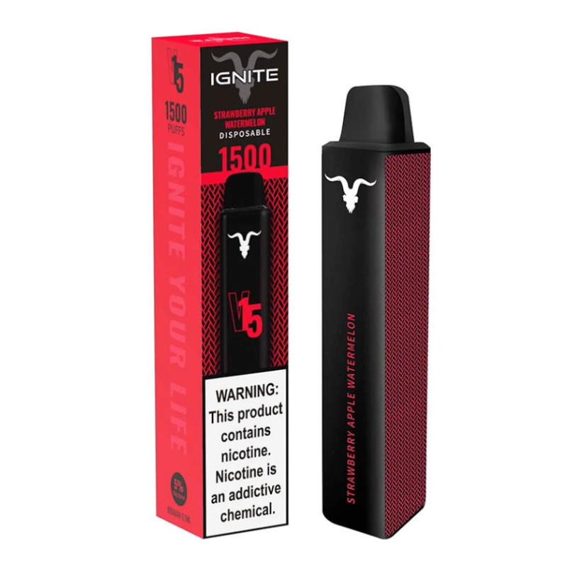 Vape Electronico Ignite V15 1500 puffs Nic 5g Strawberry Apple Watermelon