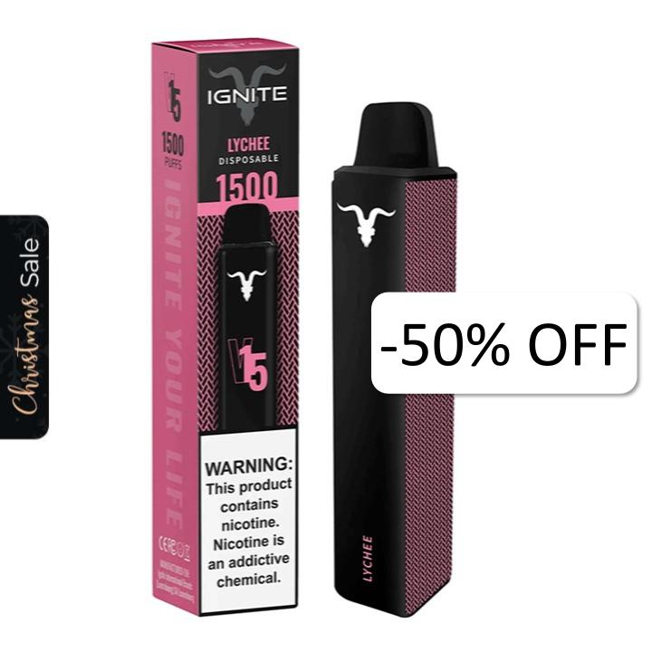 Vape Electronico Ignite V15 1500 Puffs Nic 5g Lychee
