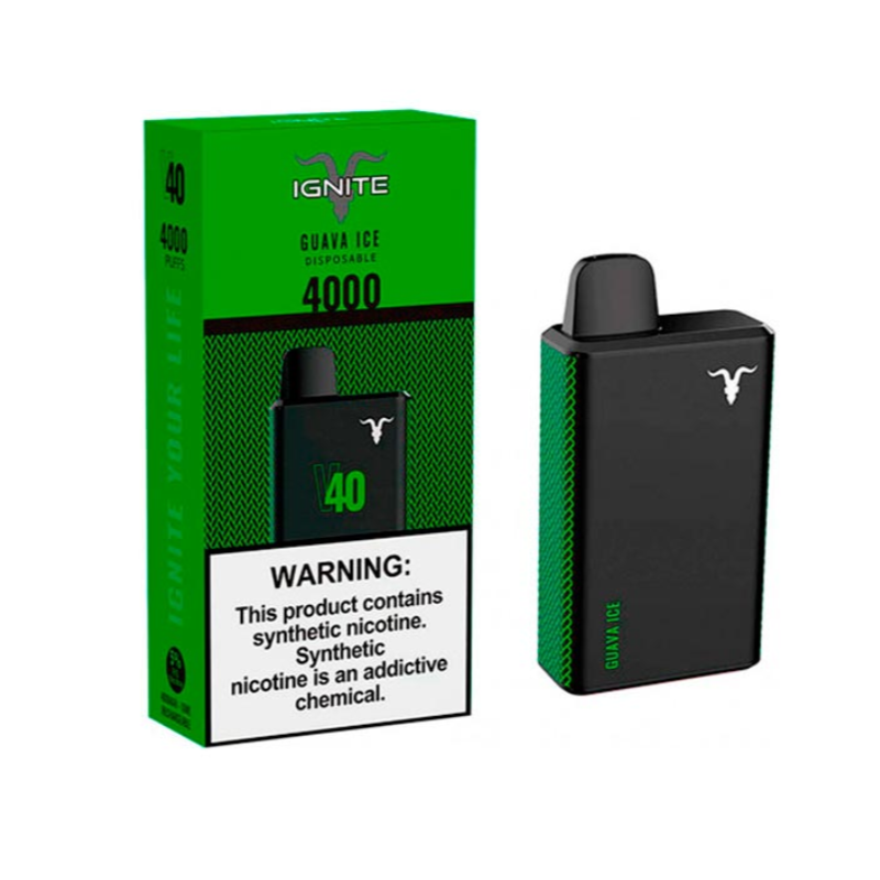 Vape Electronico Ignite V40 4000 Puffs Nic 5g Guava Ice