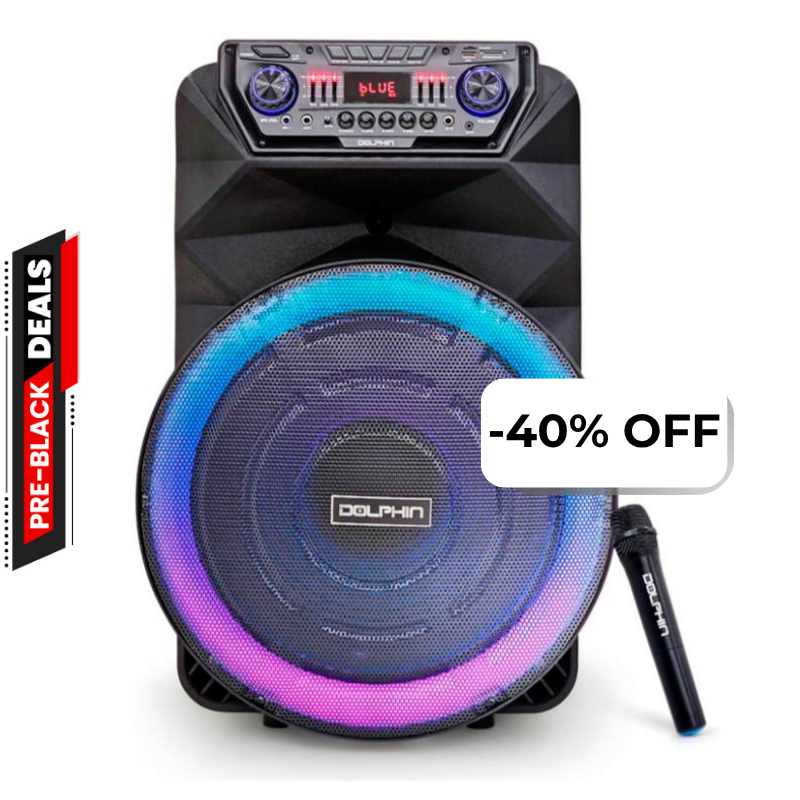 Bocina Bluetooth Dolphin SP-18RBT Party Speaker 18" 4500W Negro