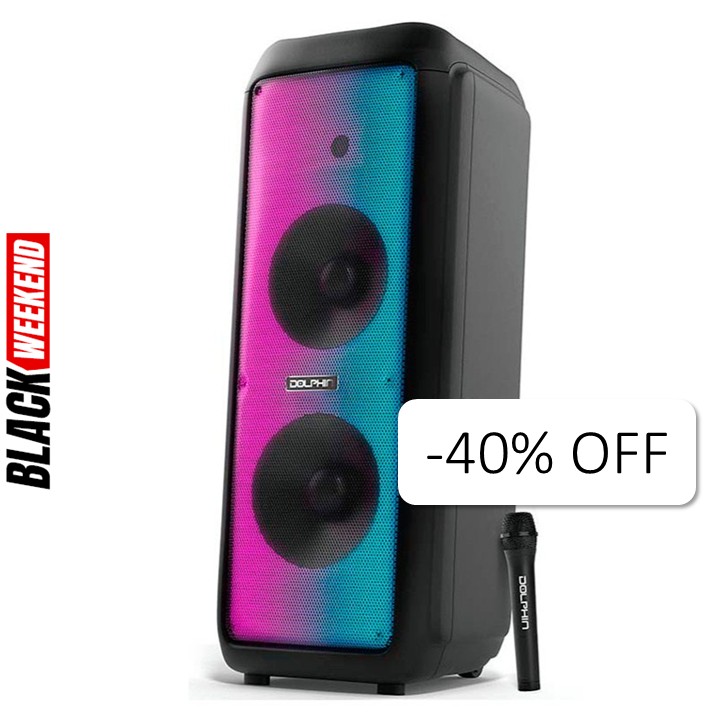 Bocina Bluetooth Dolphin SP-1070RBT Premium Dual 10” 3700W Negro